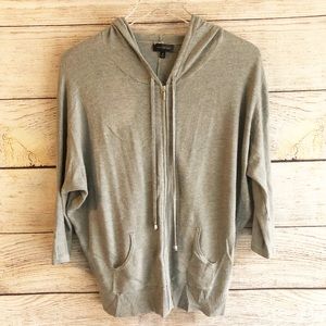 The Limited Grey Zip Up Sweater